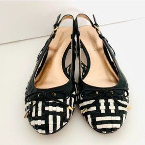 Arturo Chiang Woven Sling Back Shoes Sz 8.5 GUC
